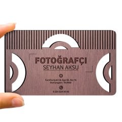 Kişiye Özel Mesleki Fotoğrafçı Ahşap Kartvizit (Model 1-5) 50 ADET