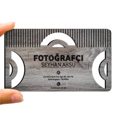 Kişiye Özel Mesleki Fotoğrafçı Ahşap Kartvizit (Model 1-6) 50 ADET