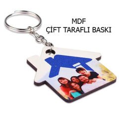 Eko.MDF Çift Taraflı Anahtarlık - Ev