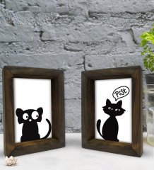 Bk Gift Dekoratif 2'li Doğal Masif Ahşap Çerçeve 15x20cm-1
