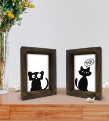 Bk Gift Dekoratif 2'li Doğal Masif Ahşap Çerçeve 15x20cm-1