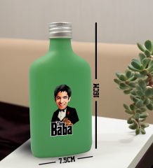 BK Gift Kişiye Özel The Baba Karikatürlü Yeşil Tasarım Cam Şişede 200 ml Kolonya-1, Babaya Hediye, Babalar Günü Hediyeleri, Hediyelik Baskılı Kolonya