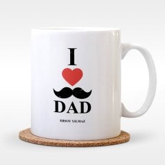 Kişiye Özel Babamı Seviyorum Tasarımlı Beyaz Kupa Bardak - 2
