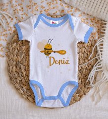 BK Kids Kişiye Özel Mavi Bebek Body Zıbın - Model 171