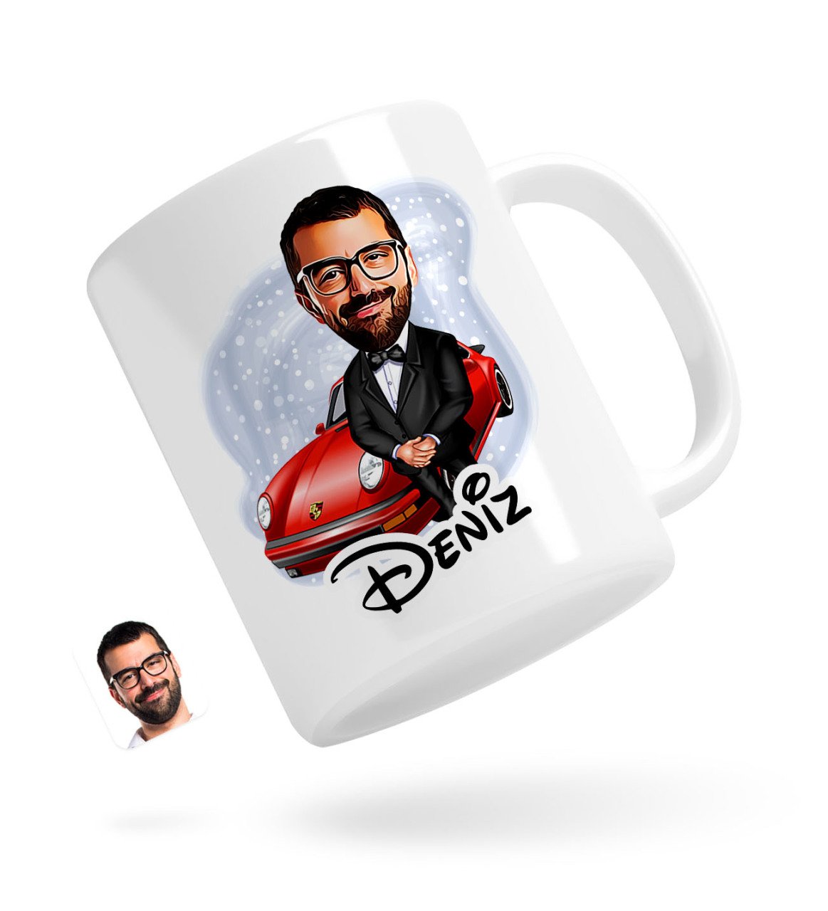 Kişiye Özel Erkek Patron Karikatürlü Beyaz Kupa Bardak-1