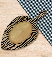 BK Gift Modern Art Tasarımlı Yaprak Şeklinde Doğal Ahşap Servis ve Sunum Tabağı Model 18