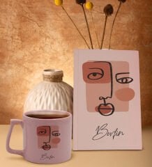 BK Gift Kişiye Özel İsimli Pembe Sert Kapaklı Defter ve Middle Kupa Seti, Arkadaşa Hediye, Yeni İş Hediyesi, Doğum Günü Hediyesi-1