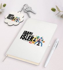 Kişiye Özel İdari İşler Amiri Beyaz Defter Kalem Ve Anahtarlık Hediye Seti