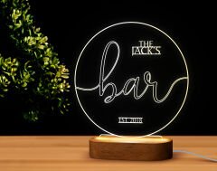 BK Gift Kişiye Özel Bar Tasarımlı Led Lamba, Gece Lambası, Ev Dekorasyonu, Işıklı Pleksi Biblo-3