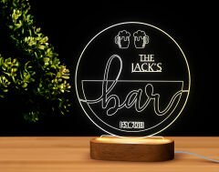 BK Gift Kişiye Özel Bar Tasarımlı Led Lamba, Gece Lambası, Ev Dekorasyonu, Işıklı Pleksi Biblo-4