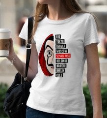 Kişiye Özel La Casa De Papel Bayan Tişört - 8