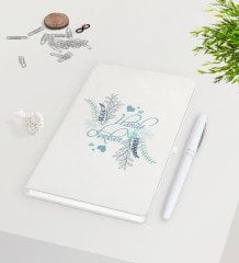Kişiye Özel Sevgililer Günü Beyaz Defter Kalem Seti-122