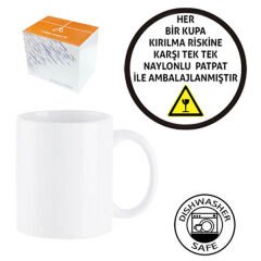 Premium Sublimasyon Porselen Beyaz Kupa - Kutulu
