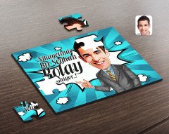 Kişiye Özel Erkek Kolay Yetişmiyor Karikatürlü Ahşap Puzzle-2