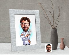 Kişiye Özel Erkek Kasap Karikatürlü Dekoratif Çerçeve-1