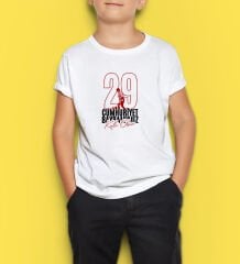 BK Gift 29 Ekim Tasarımlı Erkek Çocuk Beyaz T-shirt-5, Arkadaşa Hediye, 29 Ekim Hediyesi Hediyesi, Trend Tişört, 100.Yıl Hediyesi