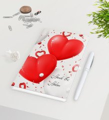 Kişiye Özel Sevgililer Günü Beyaz Defter Kalem Seti-127