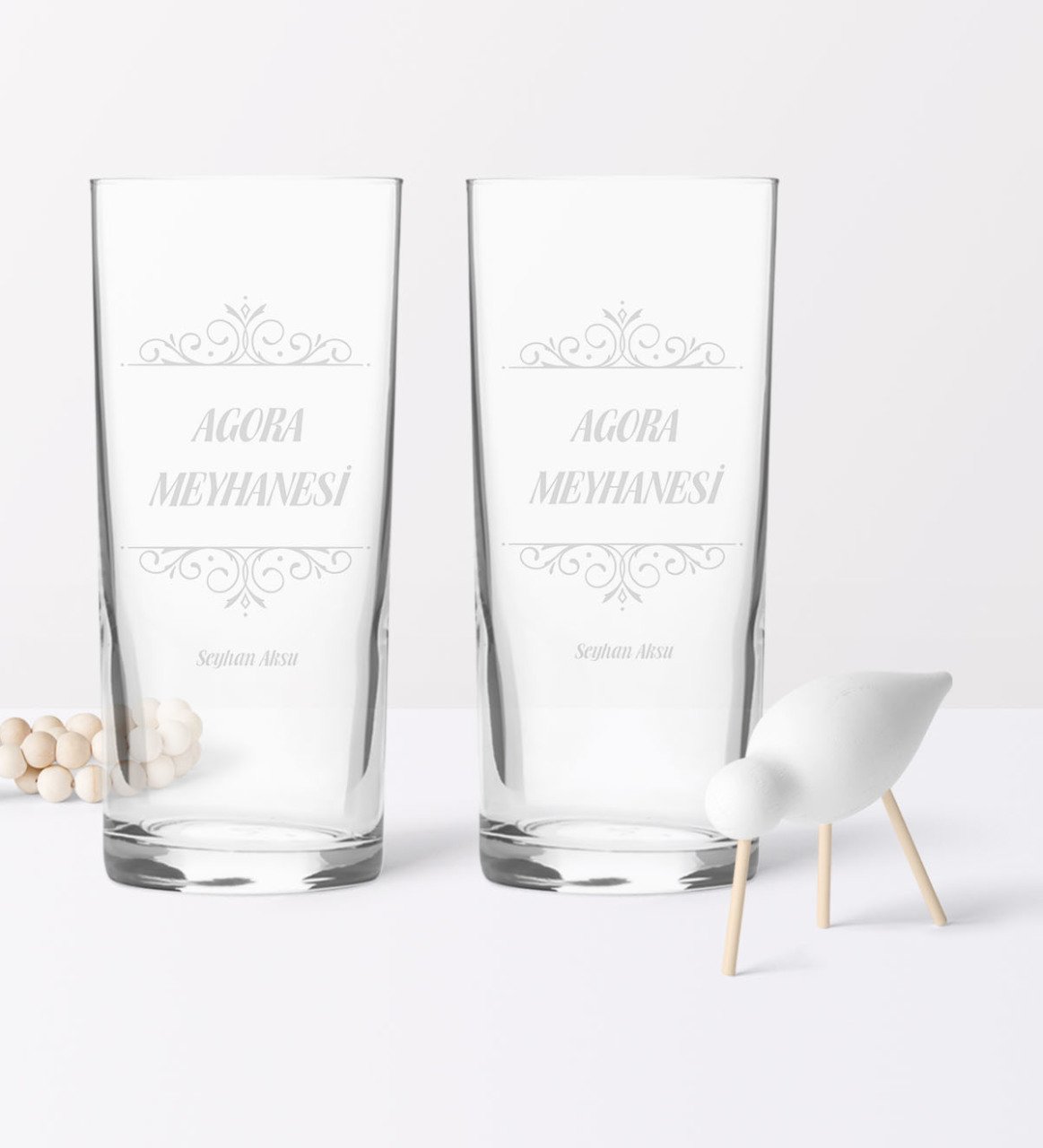 Kişiye Özel İkili Agora Meyhanesi Rakı Bardağı Seti