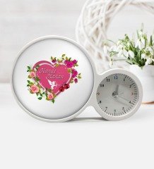 Kişiye Özel Sevgililer Günü Saatli Sihirli LED Ayna Çerçeve - 3