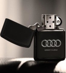 Kişiye Özel Audi Benzinli Siyah Metal Çakmak