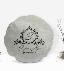 Kişiye Özel İsimli Yuvarlak Dekoratif Kırlent Yastık-11