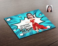 Kişiye Özel Kadın Kolay Yetişmiyor Karikatürlü Ahşap Puzzle-1