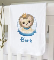 BK Kids Kişiye Özel İsimli 6 Parça Mavi Bebek Body Zıbın Battaniye ve Yastık Hediye Seti, Yeni Doğan Bebek Giyim Hediyesi-2