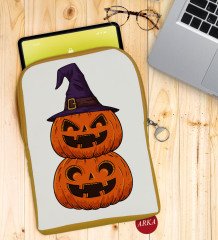 BK Gift Pumpkin Tasarımlı Taşınabilir Koruyucu Tablet Kılıfı & Organizer Çanta - Sarı-1