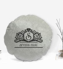 Kişiye Özel İsimli Yuvarlak Dekoratif Kırlent Yastık-13
