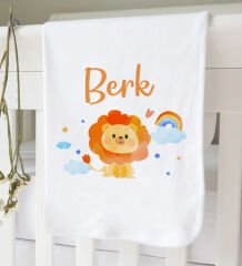 BK Kids Kişiye Özel İsimli 6 Parça Mavi Bebek Body Zıbın Battaniye ve Yastık Hediye Seti, Yeni Doğan Bebek Giyim Hediyesi-4