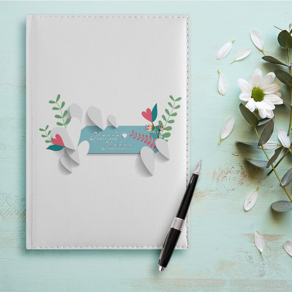 Kişiye Özel Sevgililer Günü Tasarımlı 2023 Beyaz Deri Ajanda - 15