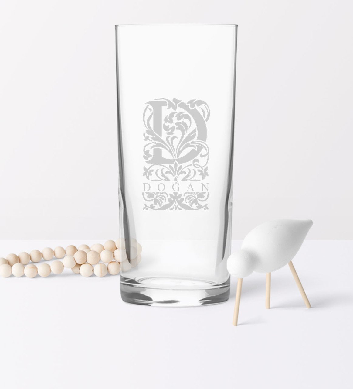 Kişiye Özel D Baş Harfli ve İsimli Rakı Bardağı (Model 2)