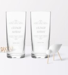 Kişiye Özel İkili Çilingir Sofrası Rakı Bardağı Seti