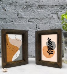 Bk Gift Dekoratif 2'li Doğal Masif Ahşap Çerçeve 15x20cm-19