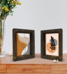 Bk Gift Dekoratif 2'li Doğal Masif Ahşap Çerçeve 15x20cm-19