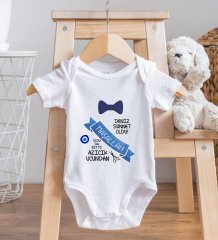 BK Kids Kişiye Özel Sünnet Tasarımlı Bebek Body Zıbın ve Mama Önlüğü Hediye Seti - Model 3