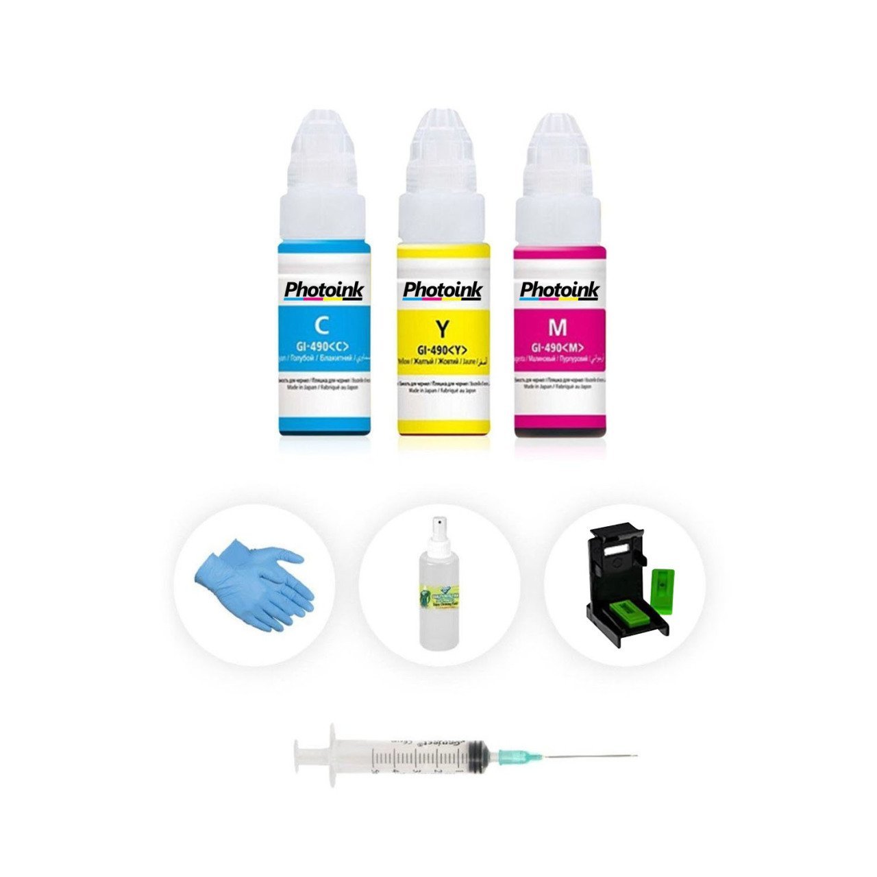 Canon MP140 için  Photoink PLUS renkli kartuş dolum seti