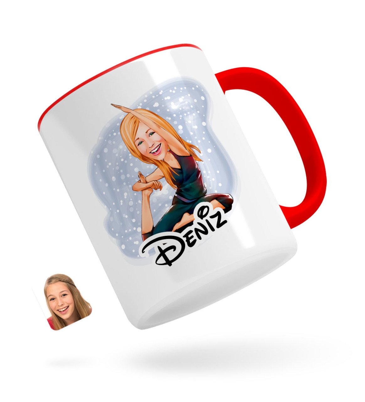 Kişiye Özel Kadın Yoga Karikatürlü Kırmızı Kupa Bardak-2