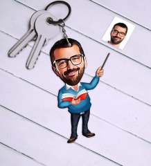Kişiye Özel Bay Öğretmen Karikatür Anahtarlık - 3