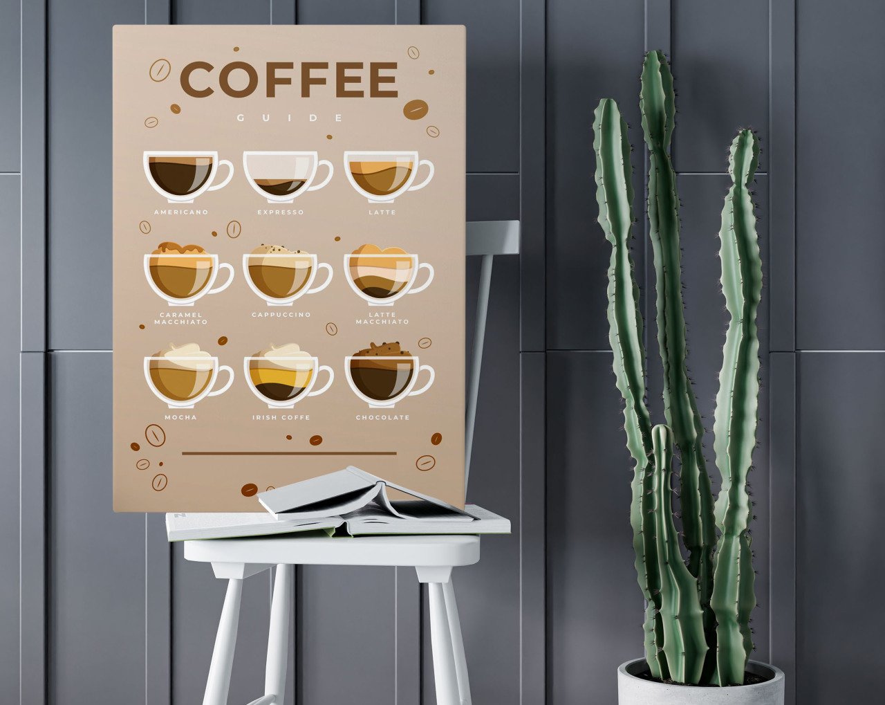 BK Home Coffee Tasarımlı Kanvas Tablo 50x70cm-13