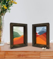 Bk Gift Dekoratif 2'li Doğal Masif Ahşap Çerçeve 15x20cm-21