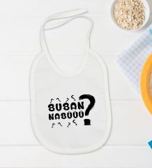 BK Kids Buban Nabüüü Tasarımlı Beyaz Bebek Body Zıbın ve Mama Önlüğü Hediye Seti-1