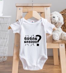 BK Kids Buban Nabüüü Tasarımlı Beyaz Bebek Body Zıbın ve Mama Önlüğü Hediye Seti-1