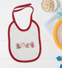 BK Kids Love Tasarımlı Kırmızı Bebek Mama Önlüğü-2