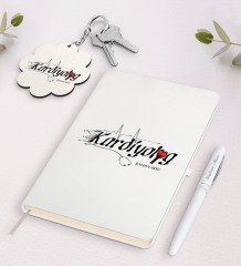 Kişiye Özel Kardiyolog Beyaz Defter Kalem ve Anahtarlık Hediye Seti