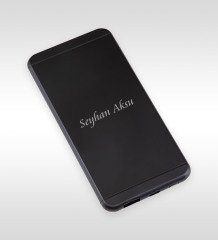 Kişiye Özel 5000mAh Hızlı şarj Siyah Powerbank ve Kalem Set