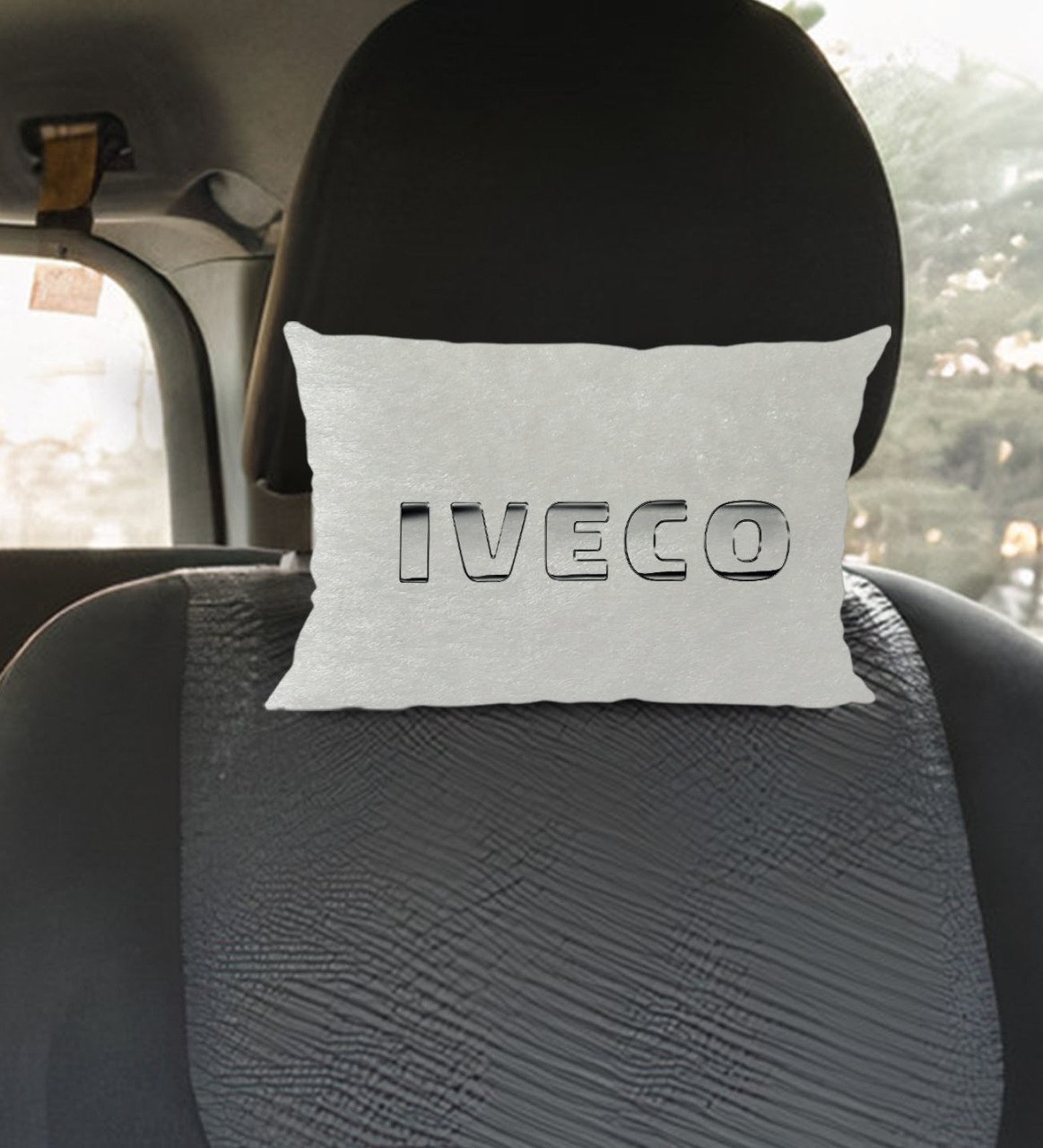 BK Gift Iveco Tasarımlı Dikdörtgen Araç Koltuk Yastığı-1