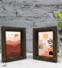 Bk Gift Dekoratif 2'li Doğal Masif Ahşap Çerçeve 15x20cm-23