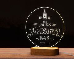 BK Gift Kişiye Özel Bar Tasarımlı Led Lamba, Gece Lambası, Ev Dekorasyonu, Işıklı Pleksi Biblo-21