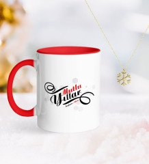 Kişiye Özel Yılbaşı Mutlu Yıllar Kırmızı Kupa ve Kar Tanesi Kolye-6